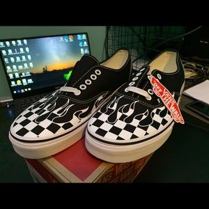 Brand New Vans Checker Flame Authentic Shoe